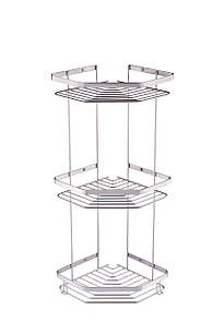 Поличка потрійна з нержавіючої сталі 22*22см Celik (10017)