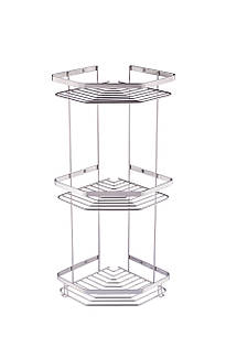 Поличка потрійна з нержавіючої сталі 19*19см Atak (10018)