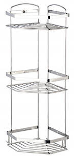 Поличка потрійна з нержавіючої сталі 22*22см Атак (2030473)