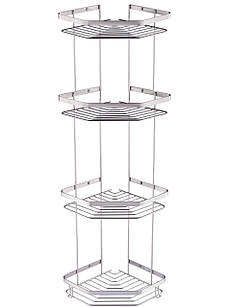 Поличка до ванної Atak на чотири яруси з нержавіючої сталі 22*22*82см  (7530498)