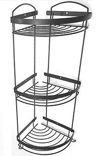 Поличка потрійна з нержавіючої сталі 20*20см Атак (2030432)