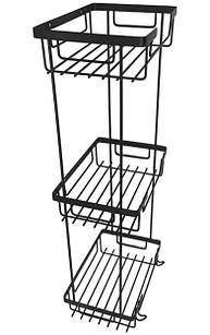 Поличка потрійна з нержавіючої сталі 22*15см Атак 0350BL