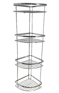 Поличка на чотири яруси з нержавіючої сталі 22*22см Атак (ОТ299GR)