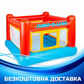 Дитячий надувний ігровий центр батут "Будиночок" (174*174*112см) Intex Jump-O-Lene 48260