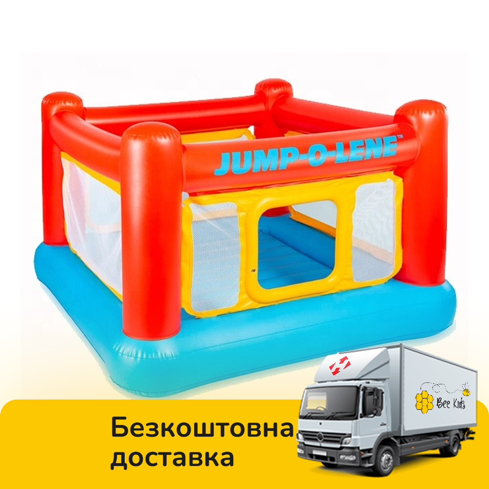Дитячий надувний ігровий центр батут "Будиночок" (174*174*112см) Intex Jump-O-Lene 48260, фото 1