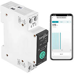 Однофазне WIFI реле напруги, на DIN рейку, 25А / WIFI автомат / WIFI вимикач / Вай фай реле