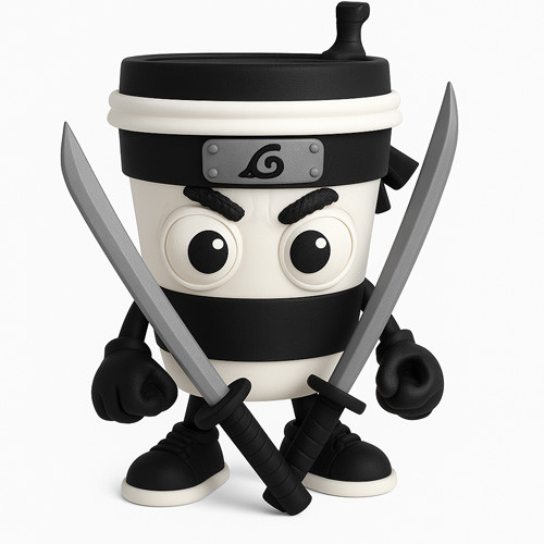 Рухлива фігурка-мем "Капучино Асасіно Cappuccino Assassino" — кавовий ніндзя, фото 1