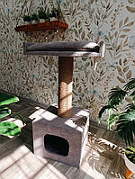 Будиночок кігтеточка з м'якою лежанкою для кішки 95*40*40 см