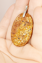 Авантюрин натуральний кулон срібло, 0142ПА