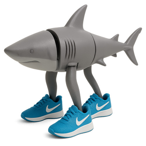 3D-фігурка "Tralalero Tralala"– Акула в кросівках (15 см), фото 1