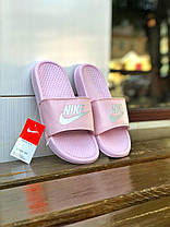 Жіночі капці Nike Benassi Pink Літні рожев капці стильні легкі Найк літо пляжні, фото 3