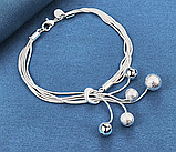 Набір підвіска браслет сережки з кулями Висячі кулон стерл. ср. tiffany комплект, фото 3