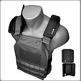 Демпферні плечові накладки для плитоноски Наплічники демпфер подушки під лямки бронежилета плитоноски Чорні, фото 4