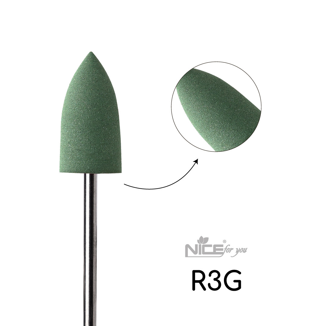 Силіконова фреза Nice for you КОНУС великий зелений R3G, фото 1