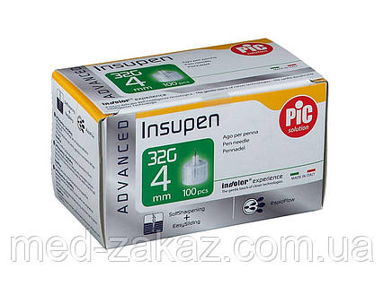 Голки для інсулінових ручок Insupen Advanced, 32G (0,23x4 мм)