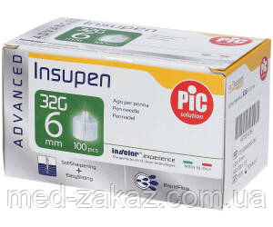 Голки для інсулінових ручок Insupen Advanced, 32G (0,23x6 мм)
