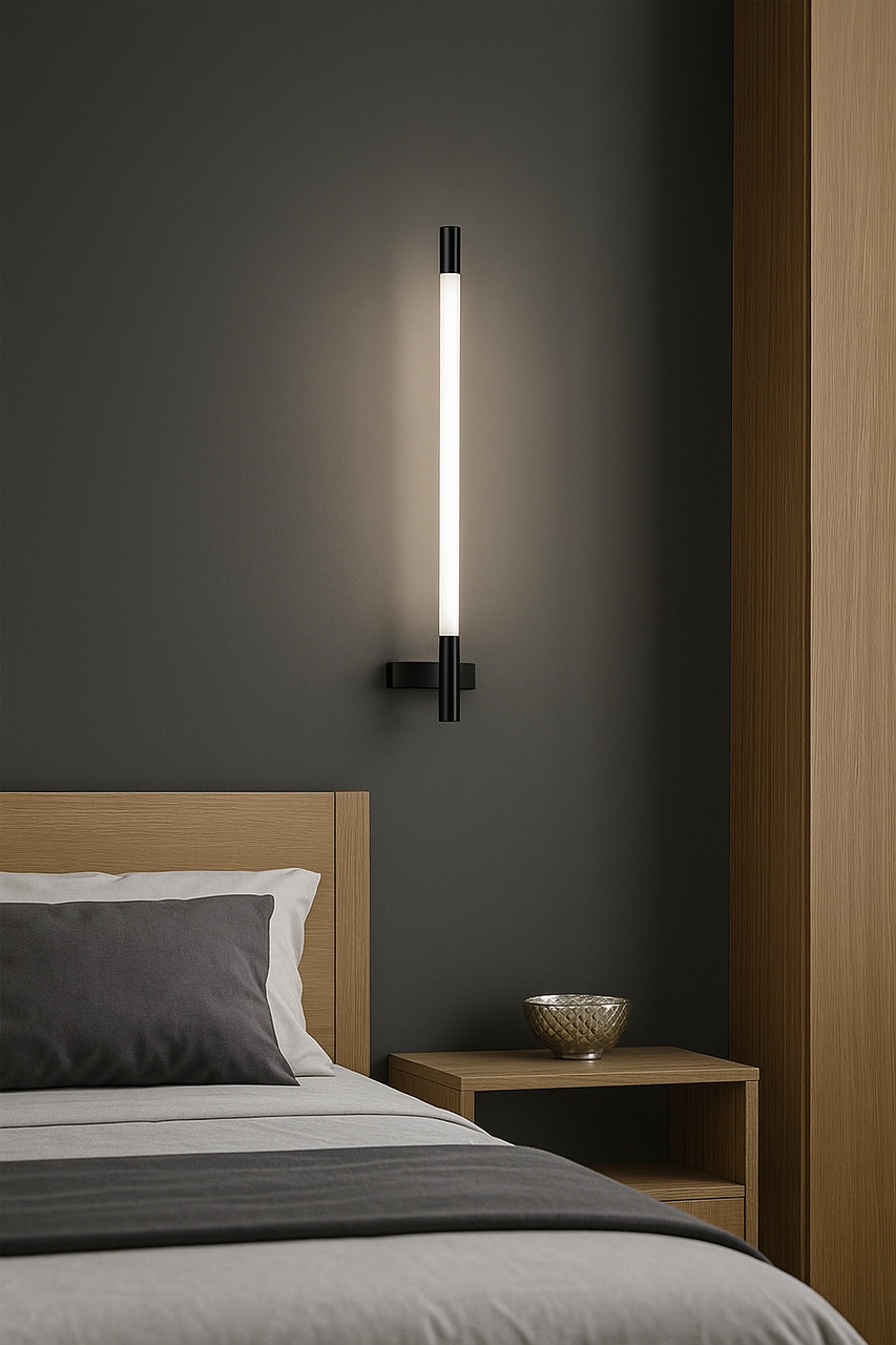 Чорний світлодіодний настінний світильник, бра 14 W, 60см, фото 1