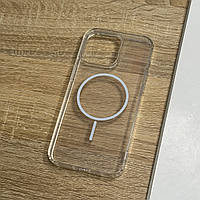 Чохол для iPhone 15 Pro Max прозорий ударозахищений магнітний MagSafe White Thin