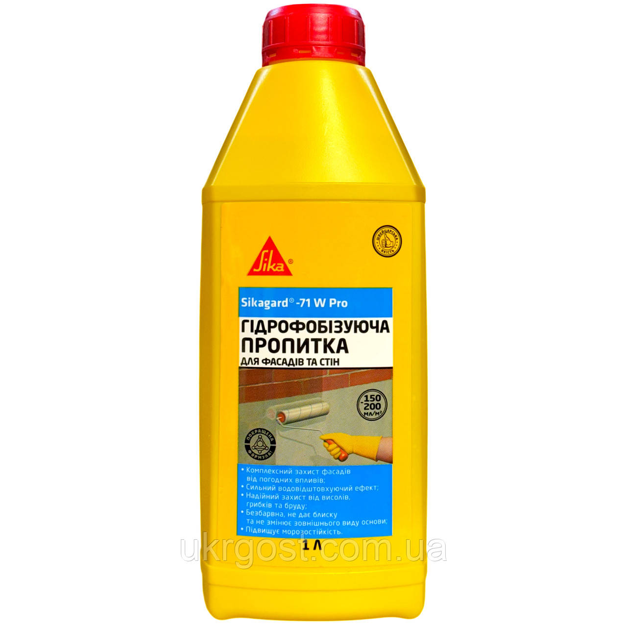 Захисне гідрофобне покриття для фасадів Sikagard-71 W Pro Прозорий 1 л (524607)