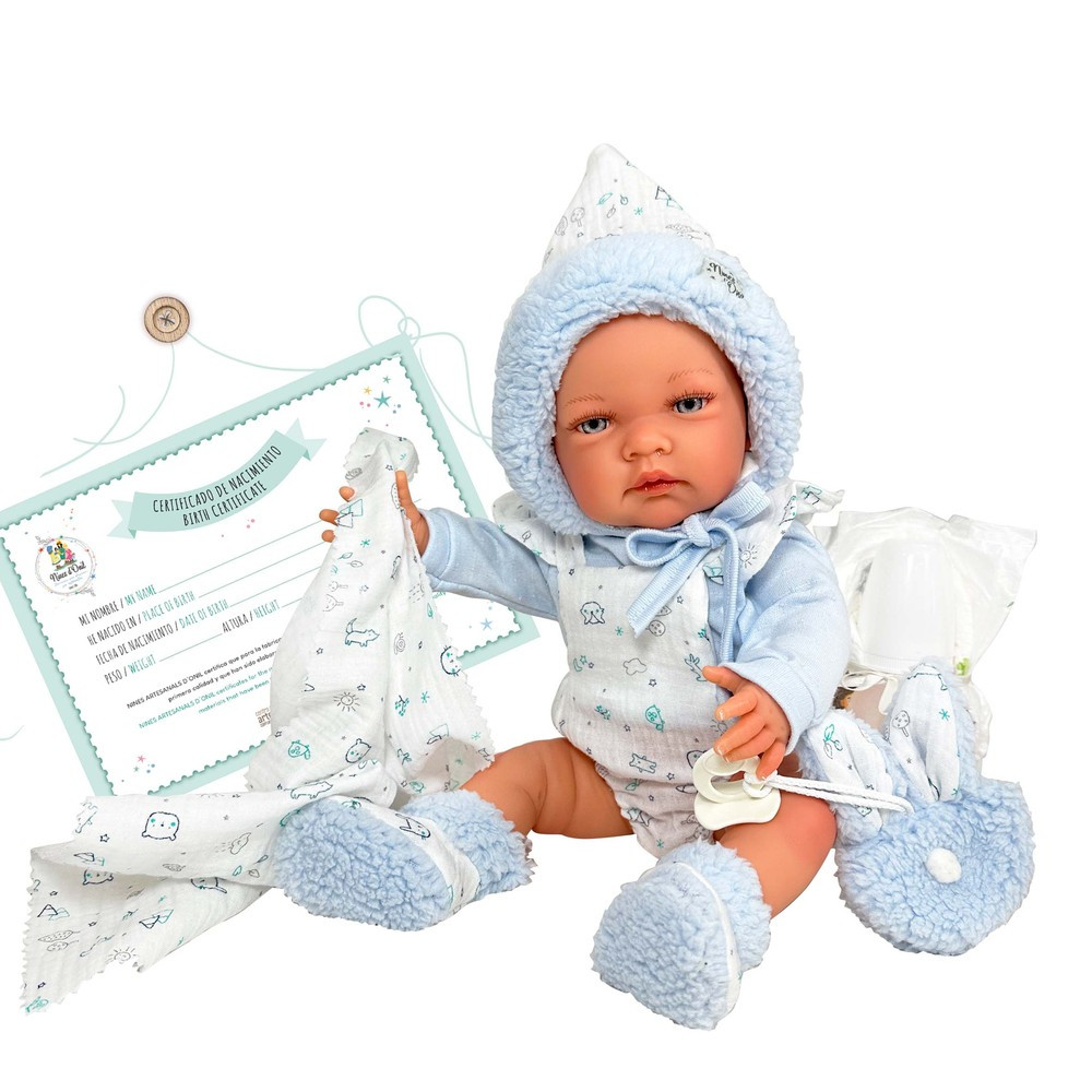 Іспанська Лялька Реборн Вініл Силіконовий Новонароджений Пупс Хлопчик 3D Розпис 45 см Nines d'Onil Reborn 45 см, фото 1