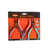 Набір інструментів - 3 предмети (плоскогубці/кусачки/круглогубці) 12 см
