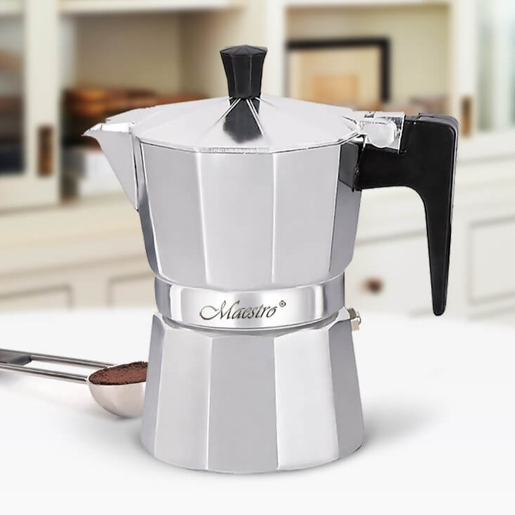 Гейзерна кавоварка з литого алюмінію на 150 мл (на 3 чашки кави по 50 мл), фото 1