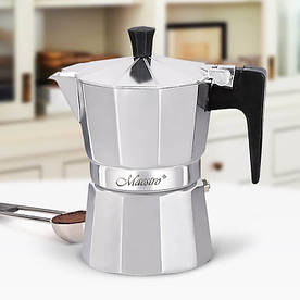 Гейзерна кавоварка з литого алюмінію на 150 мл (на 3 чашки кави по 50 мл)