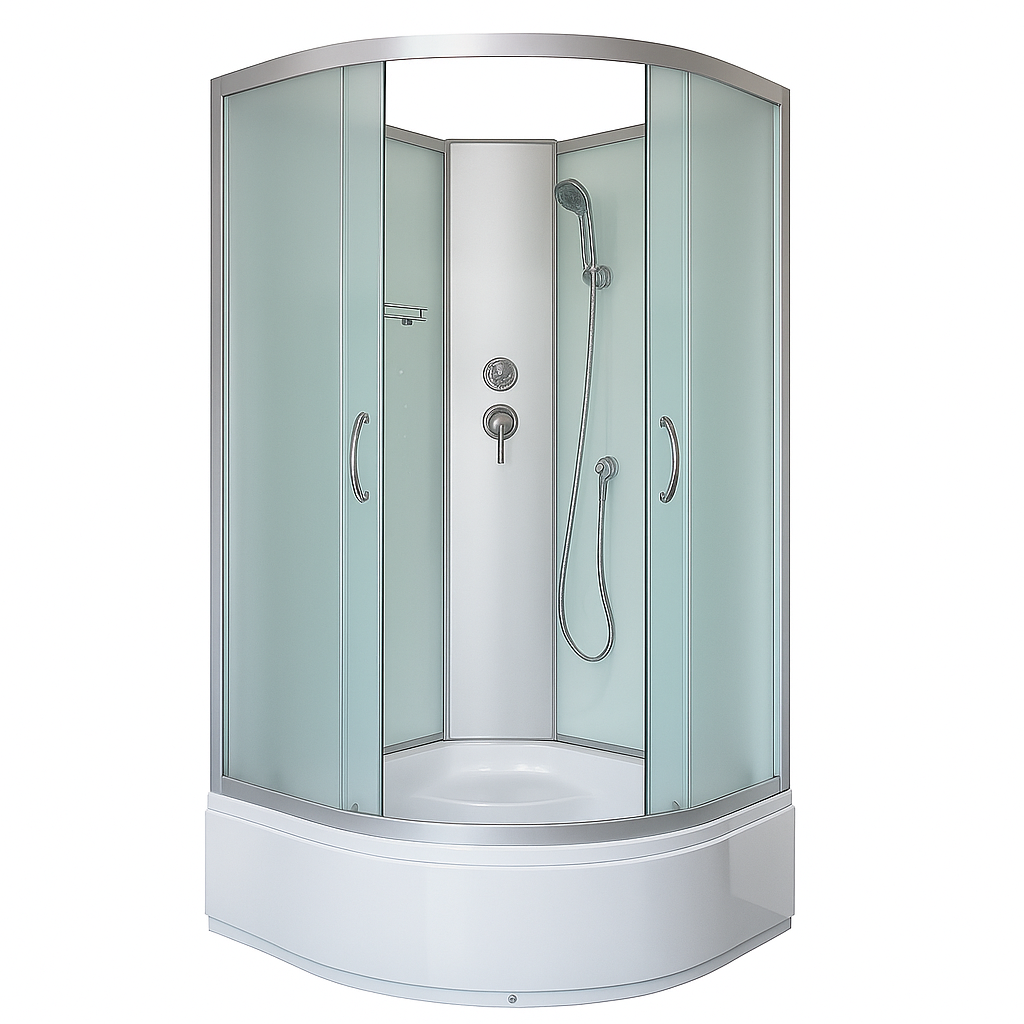 Душовий бокс KO&PO 6021 90х90х195 см без даху на глибокому піддоні сатин скло матове