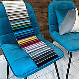М'який стілець GARDA зі спинкою із блакитного велюру топ на металевому чорному каркасі, фото 5