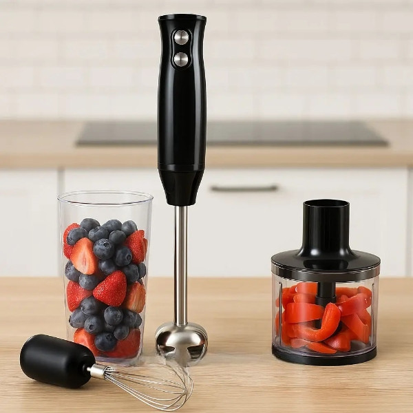 Блендер занурювальний зі змінними насадками 2 швидкості 500Вт Sokany SK-1710-4 Чорний, фото 1