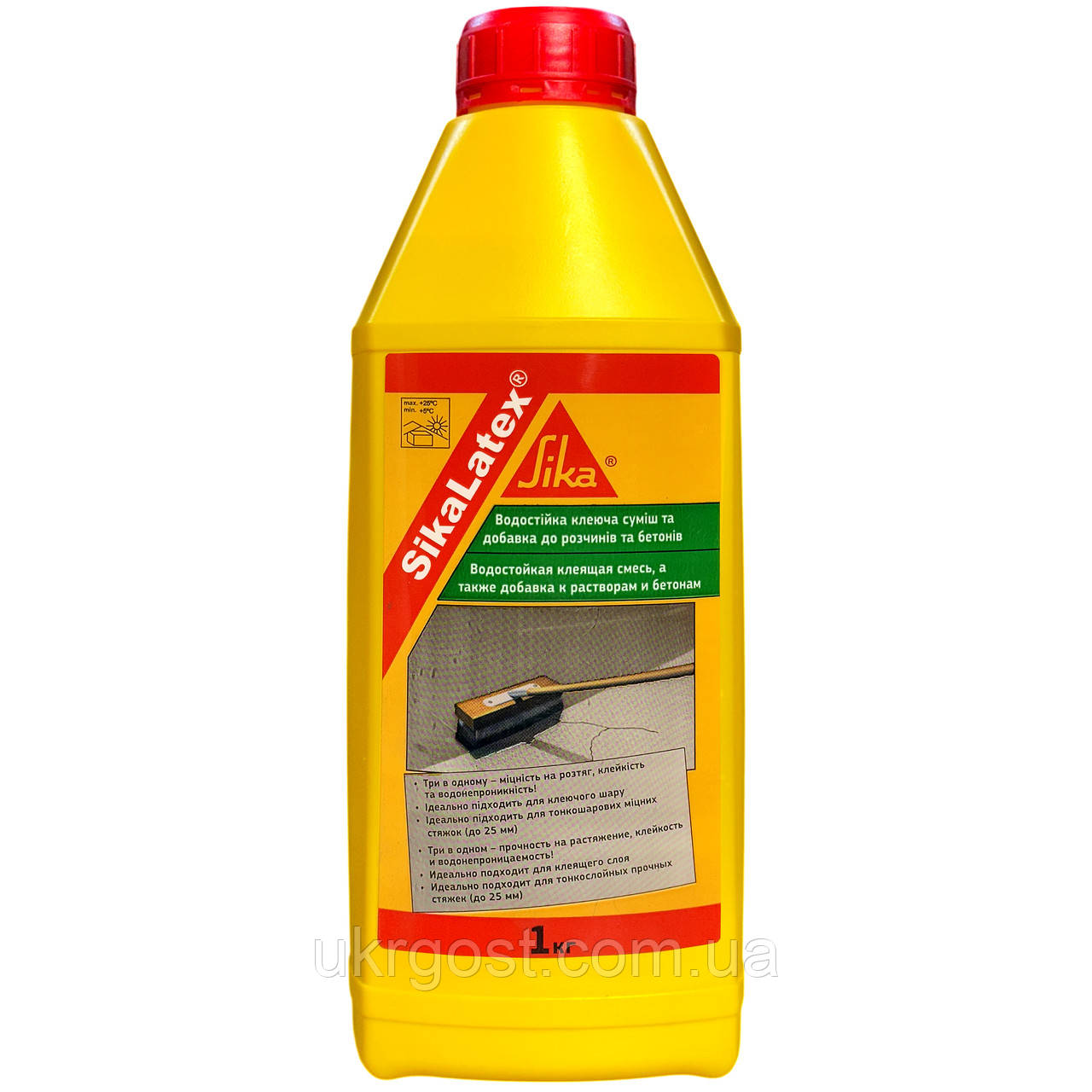 Синтетична емульсія для модифікації цементних та цементно-вапняних розчинів SikaLatex 1 кг (404513)