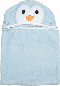 Рушник дитячий з капюшоном і вушками Bubaba by FreeON PENGUIN Light Blue 110х75 см