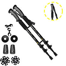 Трекінгові палиці PowerPlay 9106 Fika Black/Yellow 60-135 см (пара)