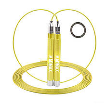 Скакалка швидкісна на підшипниках алюмінієва MadMax MFA-286 Speed jump rope Yellow