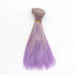 Волосся для ляльок Омбре пряме 15 см 1 шт. Попільно-лавандовий (№ 21)