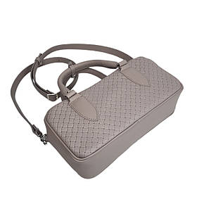 Сумка жіноча "Бріджит" натуральна шкіра, колір сіро-бузкова , тиснення вінето