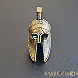 Намистина для темляка Шолом Спартанця з Латуні Деталізований Шолом Спарти Підвіска ланцюжка Ручна робота. Лиття, фото 2