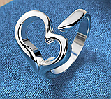 Жіноче кільце у формі серця з серцем регульоване Тіффані стер. ср., фото 4