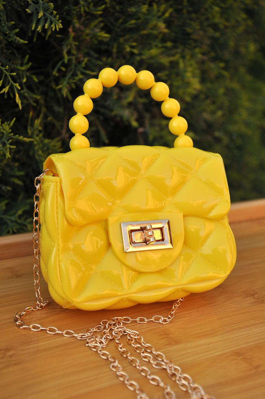 Сумочка силіконова на 1 відділення з короткою ручкою та довгим ланцюжком на застібці, фото 1