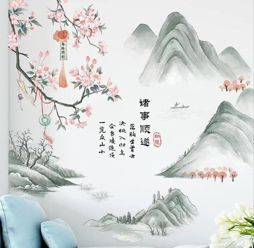 Вінілові наклейки Гори Сакура Японія! (лист 90 х 60 см) Б354-32