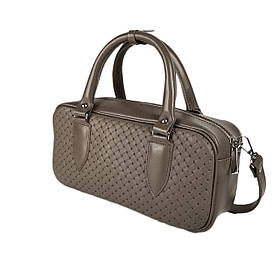 Сумка жіноча "Бріджит" натуральна шкіра, колір бежевий (капучіно) , тиснення вінето