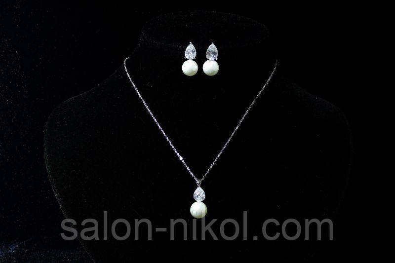 Весільне кольє і сережки LY1187, фото 1