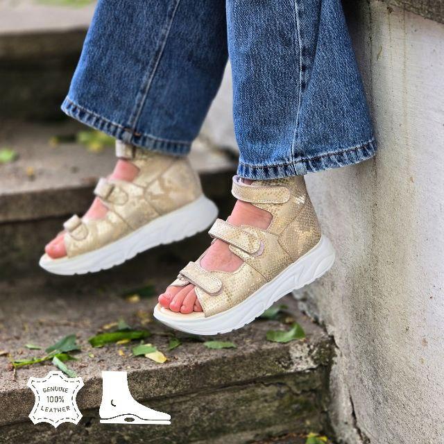 Дитячі шкіряні ортопедичні босоніжки для профілактики плоскостопості 32 розмір, фото 1