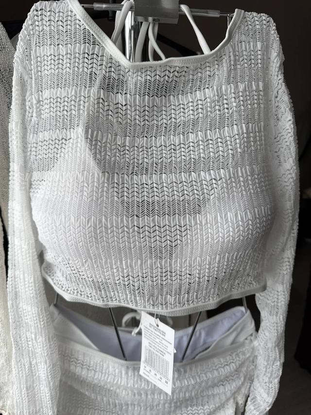 Полупрозрачная кружевная ткань полиамид с эластаном, белый пляжный комплект для женщин, текстура лёгкого дышащего материала для жаркой погоды