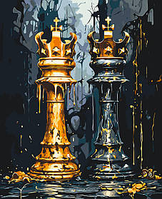 Картина за номерами Шахи: королівська дуель 40*50 см Орігамі LW 3491