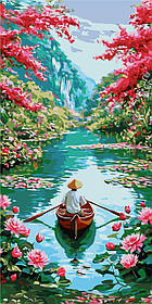 Картина за номерами Пейзаж. Спокій Сходу 40*80 см Орігамі LW 5149