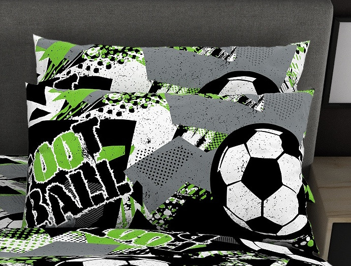 Наволочка 50х70, бязь Голд, принт: Футбол неон