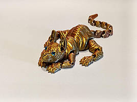 Рухома фігурка кіт сфінкс, шарнірна 3d іграшка антистрес 37см, золотисто-мідний