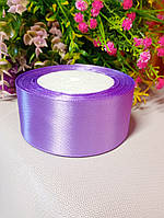 Атласна стрічка 4 см/рулон 23 метри/Лавановий темний
