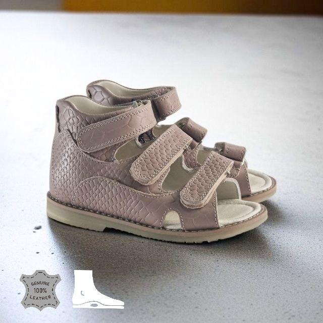 Дитячі шкіряні ортопедичні босоніжки на липучках 29 розмір, фото 1
